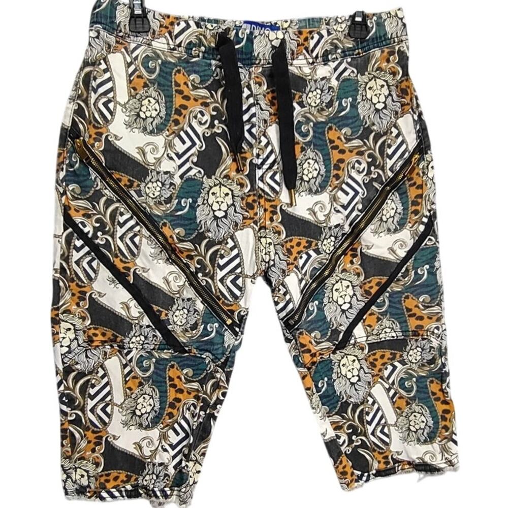 Demolition Mens Lion All over Print foe pockets Drawstring Foe Cutoffs